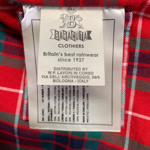 BARACUTA Size 42 Green Cotton Blend Bomber Jacket