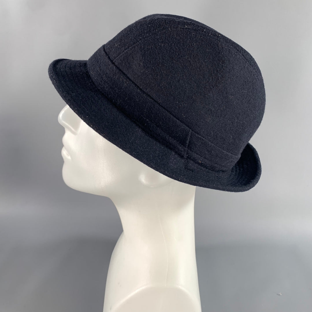 SAXONY LOOK Size L Navy Indigo Solid Wool Blend Hats