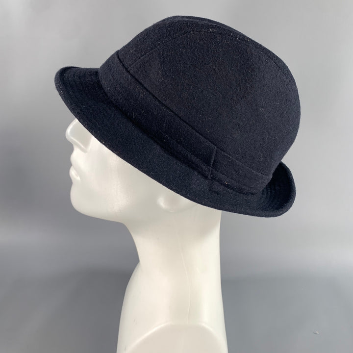 SAXONY LOOK Size L Navy Indigo Solid Wool Blend Hats