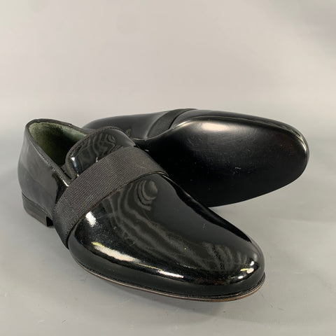 LANVIN Size 6 Black Patent Leather Slip On Loafers