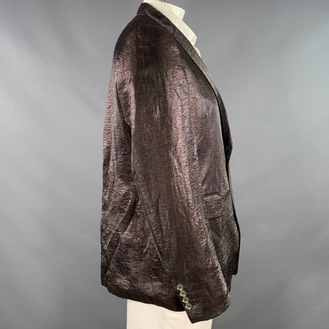 JOHN RICHMOND Size 42 Brown Metallic Linen Blend Sport Coat