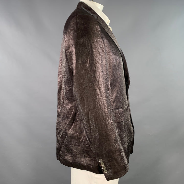 JOHN RICHMOND Size 42 Brown Metallic Linen Blend Sport Coat