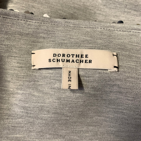 DOROTHEE SCHUMACHER Size M Silver Polyamide Blend Sequined Dress Top