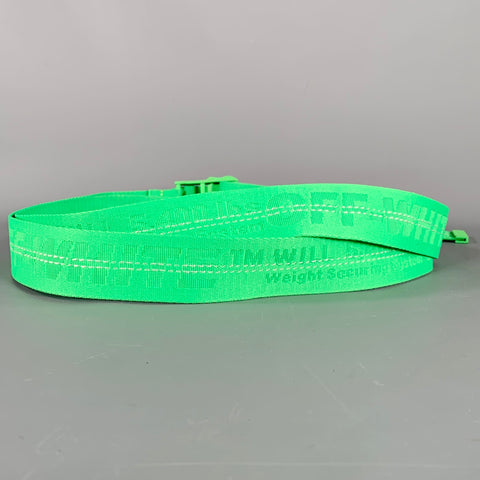 OFF-WHITE One Size Industrial Web Logo Green White Polyamide Blend Belt