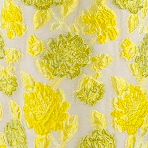 GIAMBATTISTA VALLI Size S Yellow Beige Polyester Blend Floral Sleeveless Dress