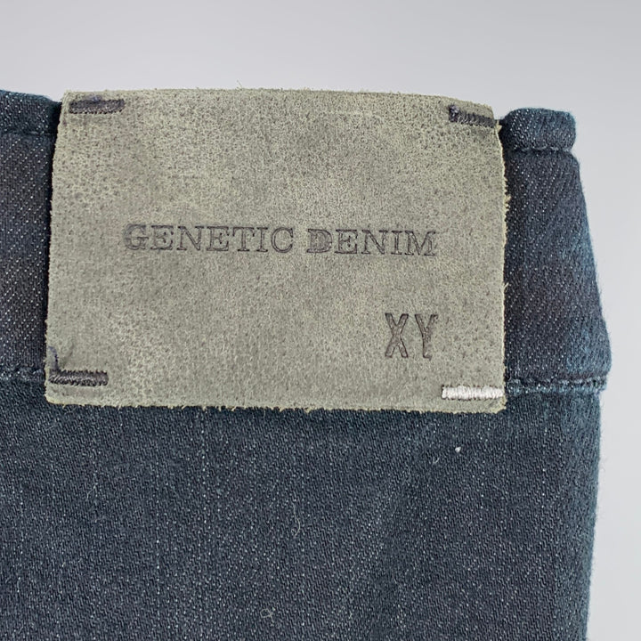 GENETIC DENIM Size M The Benji Black Overdyed Indigo Rayon Cotton Drawstring Casual Pants