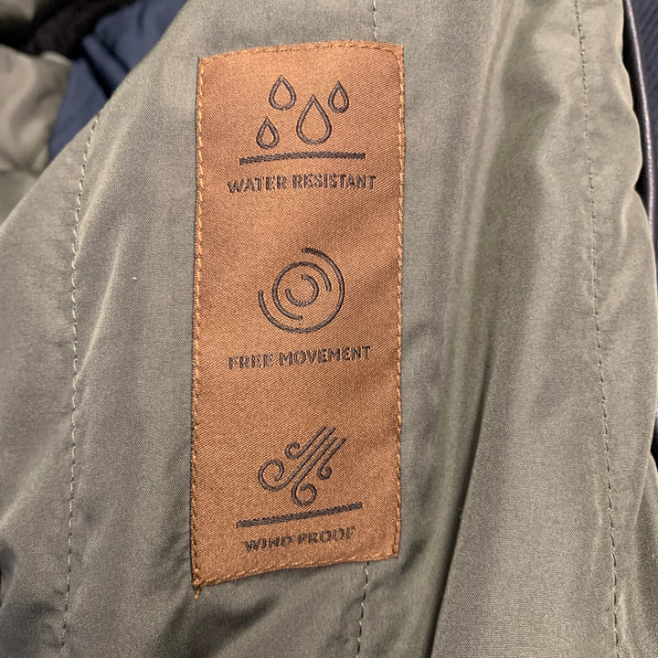 CORNELIANI Size M Navy Twill Virgin Wool Car Coat