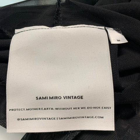 SAMIMIRO VINTAGE Size M Black Nylon Elastane See Through Bodysuit