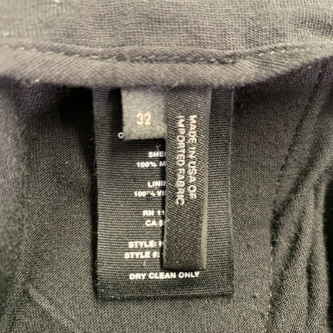 HELMUT LANG Size 32 Black Modal Side Tabs Casual Pants