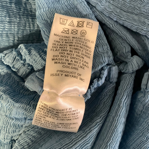 ISSEY MIYAKE Size L Blue Light Blue Polyester Crinkled Tunic Knee Length Dress