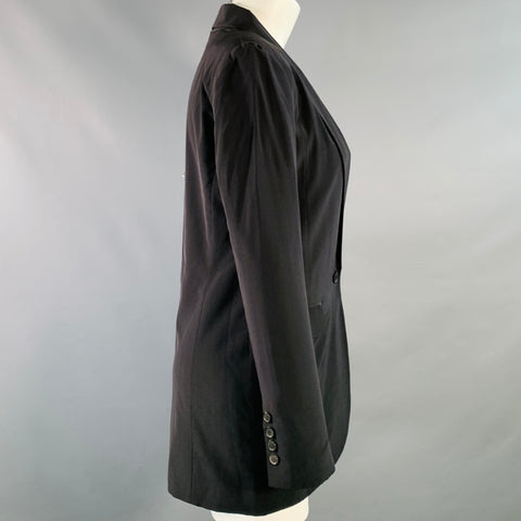 GUCCI Size 4 Black Silk Shawl Collar Jacket Blazer