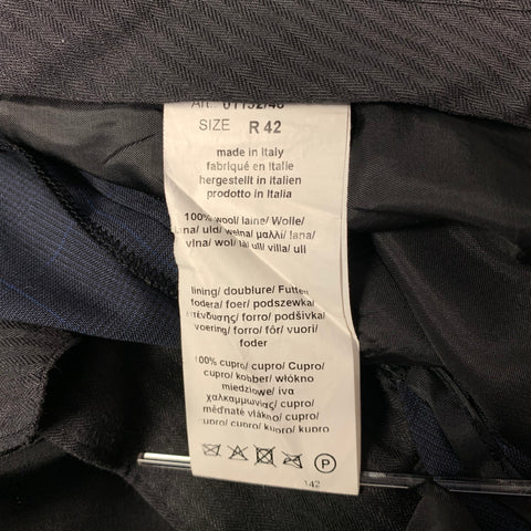 PAUL SMITH Size 42 Navy Blue Window Pane Wool Notch Lapel Suit