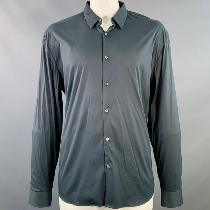 JAMES PERSE Size XL Charcoal Cotton Blend Cutaway Long Sleeve Shirt