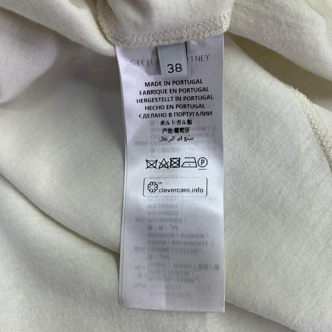 STELLA McCARTNEY Size 2 Cream Cotton Blend Ruffled Long Sleeve Casual Top