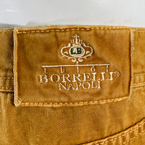 LUIGI BORRELLI Size 34 Tan Cotton Jean Cut Casual Pants