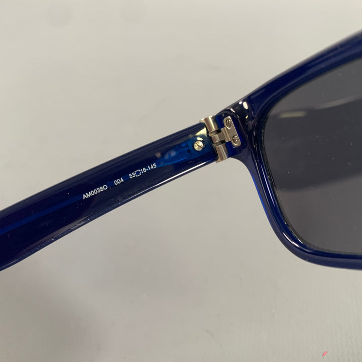 ALEXANDER MCQUEEN Blue Light Blue Stripe Sunglasses