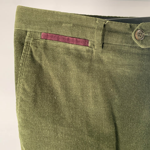 PAUL SMITH Size 36 Green Corduroy Cotton Blend Straight Casual Pants