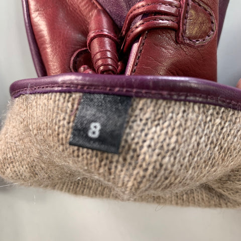 NO BRAND Size 8 Purple Burgundy Leather Gloves