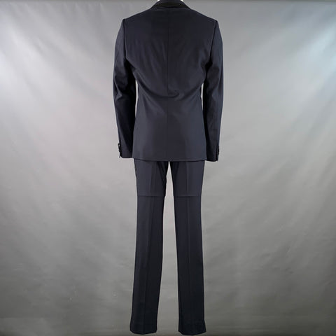 INDOCHINO Size 38 Navy Black Contrast Trim Wool Cashmere Tuxedo