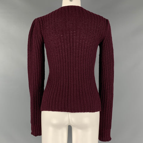 RALPH LAUREN Size S Burgundy Cashmere Cardigan
