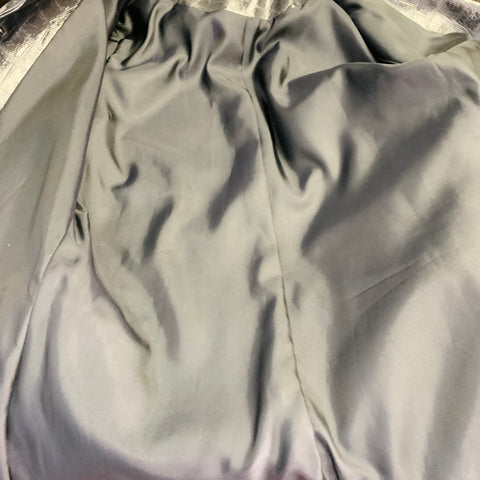 DUE G Size 6 Black Embossed Patent Leather Single Breasted Coat