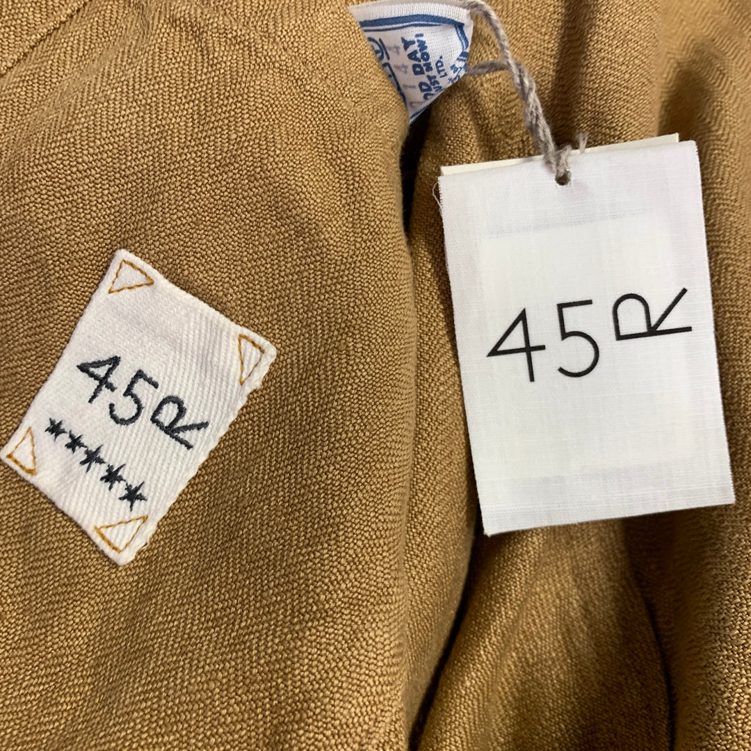 45rpm Size XXL Khaki Herringbone Linen Chore Worker Jacket