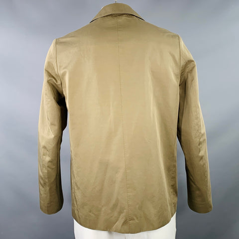 PAUL SMITH Size XL Green Olive Cotton Linen Patch Pockets Jacket