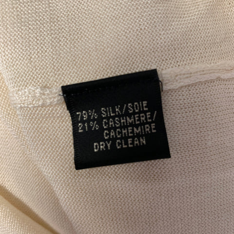 RALPH LAUREN Size L Cream Silk Cashmere Pullover