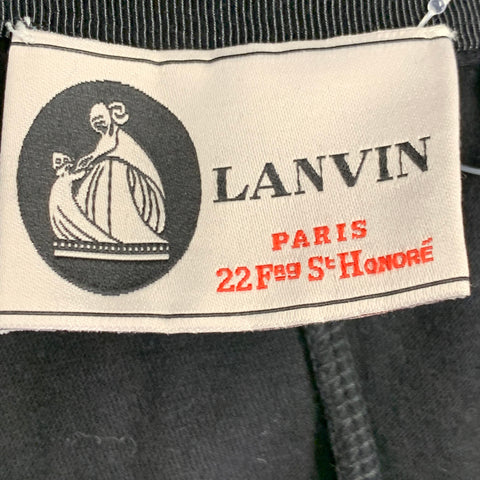 LANVIN Size S Black Cotton Blend Zip Up Blouse