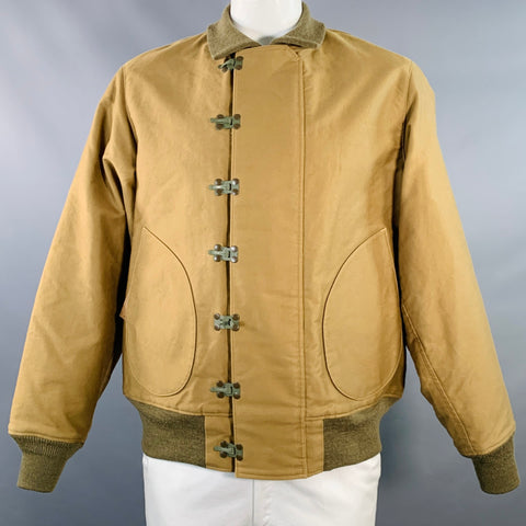 BUZZ RICKSON & CO. INC. Size 42 Green Khaki Cotton Clasp Military Coat