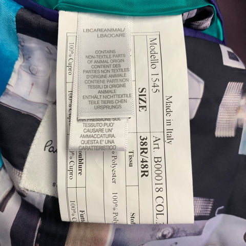 PAUL SMITH Size 38 Regular Blue Aqua Velvet Sport Coat