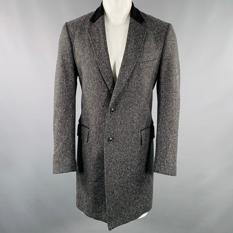 LA PERLA Size M Grey Black White Tweed Cotton Blend Coat