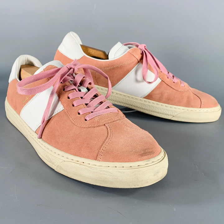 PAUL SMITH Size 9 Levon Pink White Suede Leather Low Top Sneakers