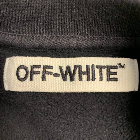 OFF-WHITE Size M Downtown Black White Graphic Cotton Crew Neck Sweatshirt