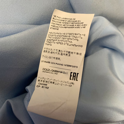DOLCE & GABBANA Size 8 Blue Multi Color Silk  Elastane Floral Back Zip Dress
