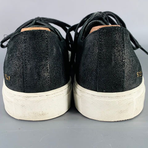 COMMON PROJECTS Size 8 Black Suede Low Top Sneakers