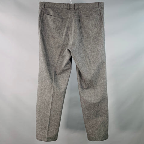 SAKS FIFTH AVENUE Size 36 Grey Heather Wool Jean Cut Casual Pants