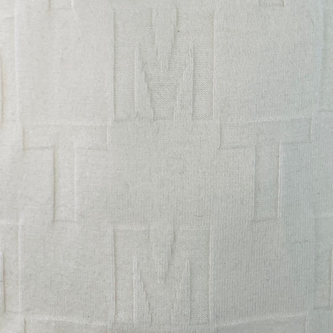 MR TURK Size XL Cream Monogram Merino Wool Crew Neck Pullover
