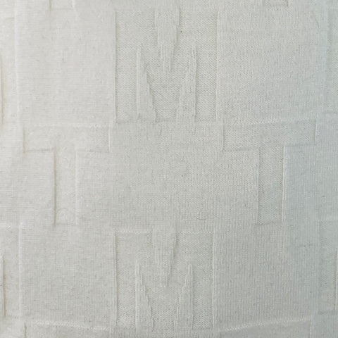 MR TURK Size XL Cream Monogram Merino Wool Crew Neck Pullover