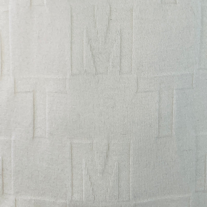 MR TURK Size XL Cream Monogram Merino Wool Crew Neck Pullover