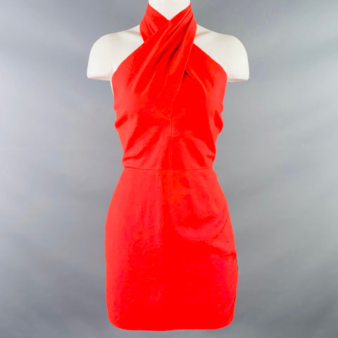 THE SEI Size 8 Pink Viscose Blend Halter Above Knee Dress