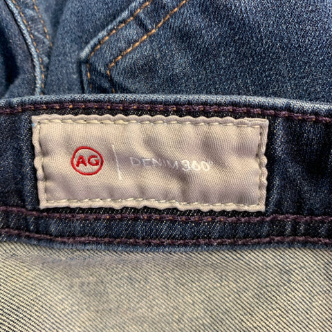 ADRIANO GOLDSCHMIED Size 36 Indigo Contrast Stitch Cotton Blend Zip Fly Jeans