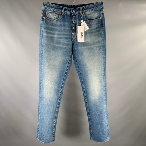MAISON MARGIELA Size 10 Medium Wash Denim Cotton Jeans