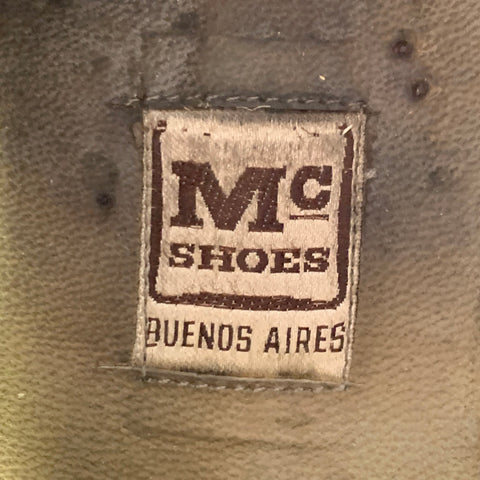 MC SHOES Size 12 Black Gator Embossed Leather Square Toe Lace-Up Shoes