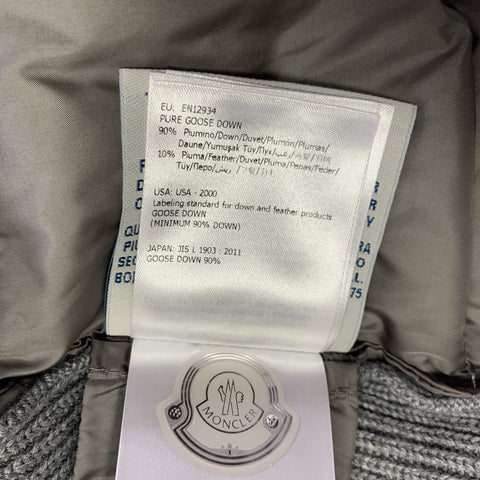 MONCLER Size XL Grey Knit Wool Acrylic Hooded Jacket