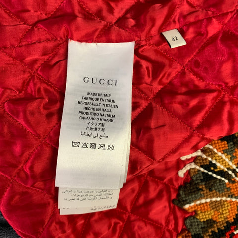 GUCCI SS17 Size 6 Black Silver Leather Studded Biker Jacket