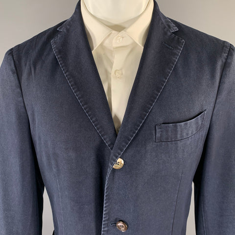 BOGLIOLI Chest Size 40 Navy Wool Notch Lapel Sport Coat