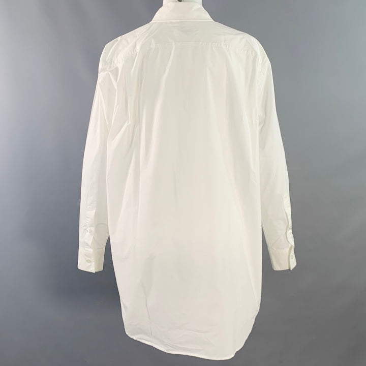MM6 MAISON MARGIELA Size S White Cotton Long Sleeve Zip Up Shirt
