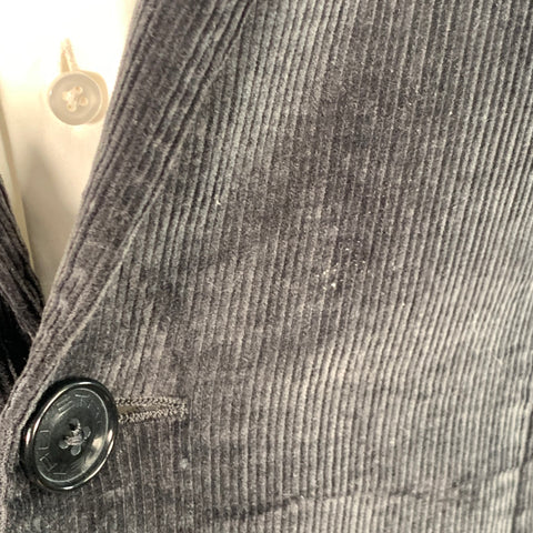 ETRO Size 38 Black Corduroy Cotton Blend Notch Lapel Sport Coat