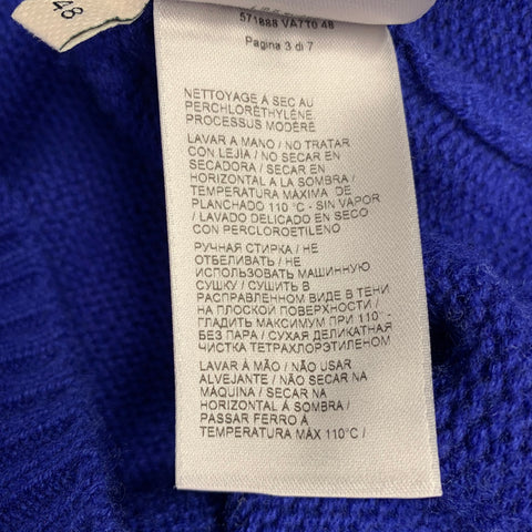 BOTTEGA VENETA Size 12 Blue Cashmere Blend Crew Neck Sweater